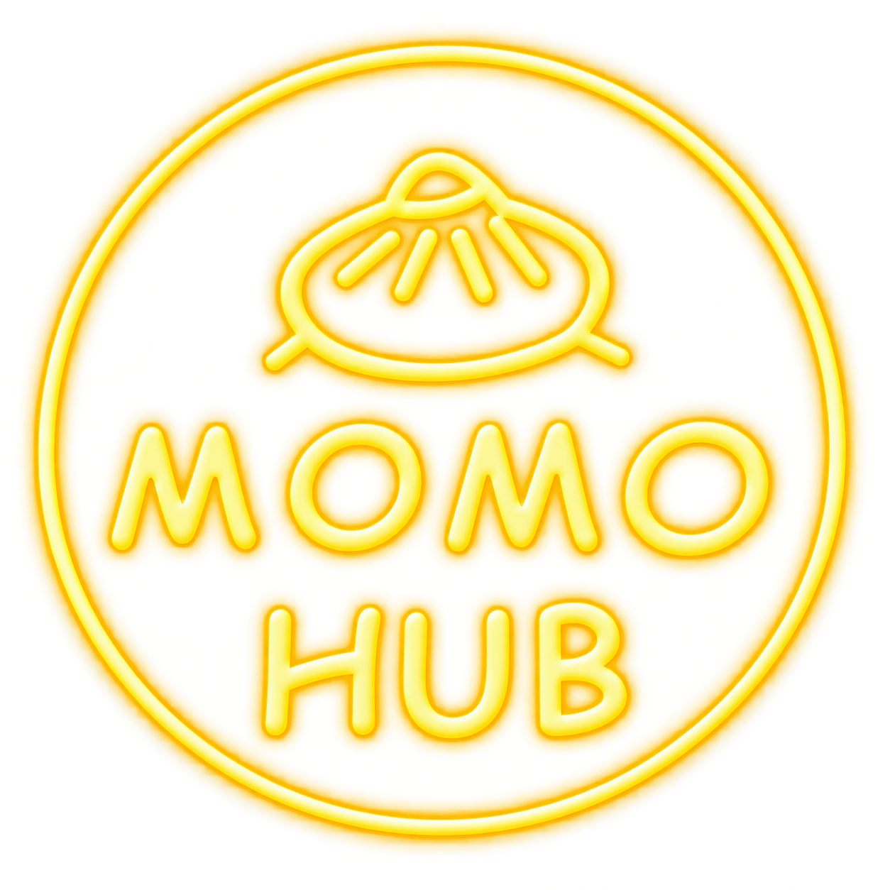 MOMO HUB neon logo